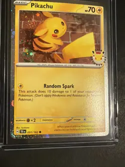 Pikachu 051 /162 Stamped 2026 Pokemon Day 30th Anniversary Promo Cosmos SWIRL - Image 1