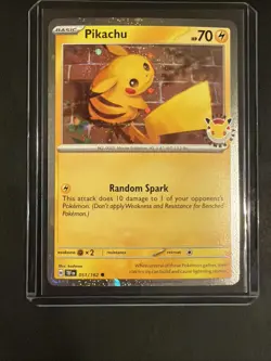 Pikachu 051 /162 Stamped 2026 Pokemon Day 30th Anniversary Promo Cosmos SWIRL - Image 2