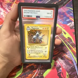 1999 Pokemon TCG Magneton Holo Rare Base Set 9/102 PSA 8 Stage 1 Ken Sugimori - Image 3