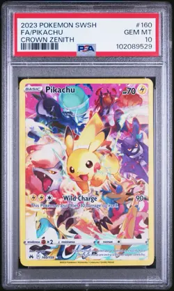 Pokemon 2023 Pikachu 160/159 Crown Zenith Secret Rare Full Art Holo PSA 10 - Image 3