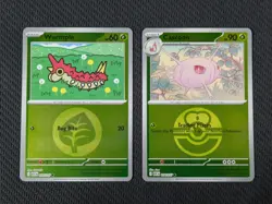 Pokemon Ascended Heroes Lot Wurmple 013/217 and Cascoon 014/217 Holo patterns - Image 1