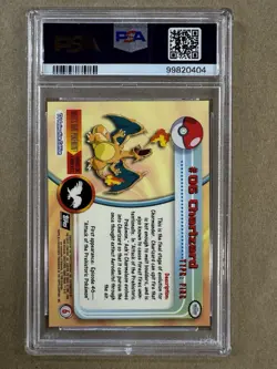 PSA 8 - 1999 TOPPS POKEMON TV CHARIZARD #6 - Pokemon - Image 2