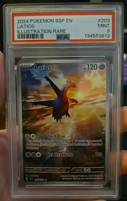 Pokemon 2024 Surging Sparks Latios Illustration Rare #203 | PSA 9 Mint - Image 1