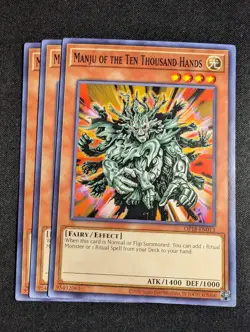 Yugioh - 3x Manju of the Ten Thousand Hands OP18-EN013 Common NM - Image 1
