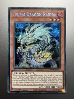 Yugioh - Tenpai Dragon Paidra Prismatic Secret Rare MP25-EN064, NM, 1st Ed - Image 1