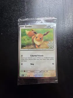 Eevee 133/165 151 2025 Holiday Stamped Promo Pokemon Card - NM SEALED - Image 1