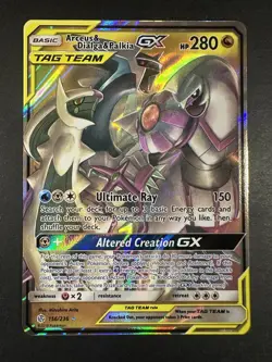 Arceus & Dialga & Palkia GX 156/236 FULL ART COSMIC ECLIPSE Pokemon Card NM/M - Image 2