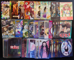63 Cards Demon Slayer CCG Mixed Sets Anime Collectible Card Lot - Image 1