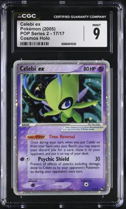 CGC 9 MINT Celebi ex 2005 POP Series 2 17/17 Cosmos Holo Pokemon Card - Image 1