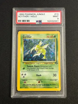 Pokemon TCG Scyther Holo Unlimited 10/64 - PSA 9 - Jungle - Image 1