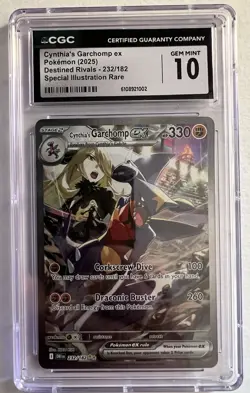 Cynthia's Garchomp EX 232/182 SIR Destined Rivals Gem Mint CGC 10 Pokemon 2025 - Image 1