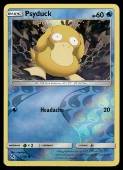 Psyduck 11/68 Pokemon Hidden Fates Reverse Holo Near Mint 1 - Image 1
