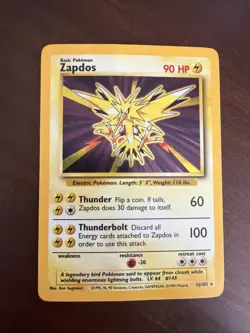 Zapdos - 16/102 - Pokemon Base Set Unlimited Holo Rare Card WOTC - DMG - Image 1