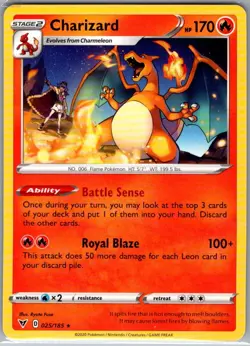 Charizard 025/185 Non Holo SWSH04: Vivid Voltage - Pokemon Card - NM - Image 1