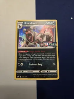 Pokemon TCG Battle Styles Houndoom SWSH090 Pre Release Promo NM - Image 1
