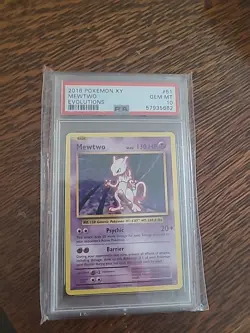 Pokemon XY Evolutions 51 Non Holo Rare Mewtwo PSA 10 GEM MINT - Image 1