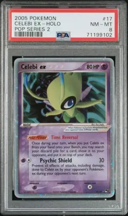 Celebi EX 17/17 Holo Pop Series 2 Pokemon TCG PSA 8 NM-MT - Image 1