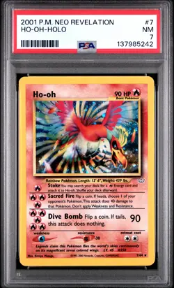 2001 POKEMON NEO REVELATION #7 HO-OH-HOLO PSA 7 - Image 1