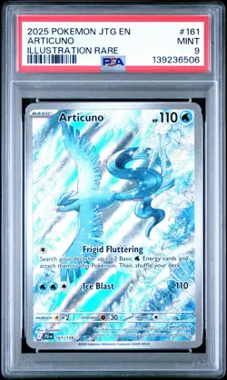 ARTICUNO 2025 POKEMON JTG EN-JOURNEY TOGETHER ILLUSTRATION RARE #161 PSA 9 - Image 1