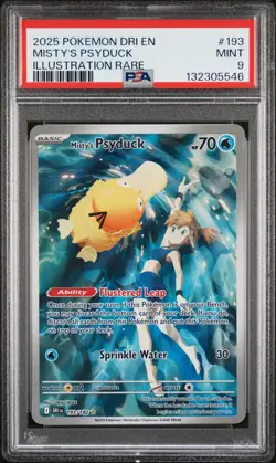 2025 POKEMON DRI EN-DESTINED RIVALS ILLUSTRATION RARE #193 MISTY'S PSYDUCK PSA 9 - Image 1