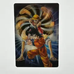 S4662 Dragon Ball x One Piece Jump Magazine 40th Anniversary 3D Goku Luffy - Image 2