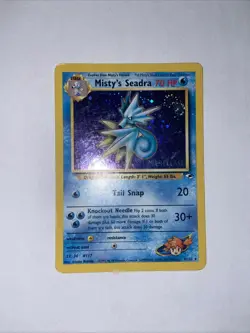 Misty's Seadra Holo Rare Card No. 117 Gym Heroes Pre Release Childhood Copy HP - Image 1