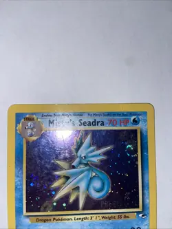 Misty's Seadra Holo Rare Card No. 117 Gym Heroes Pre Release Childhood Copy HP - Image 2