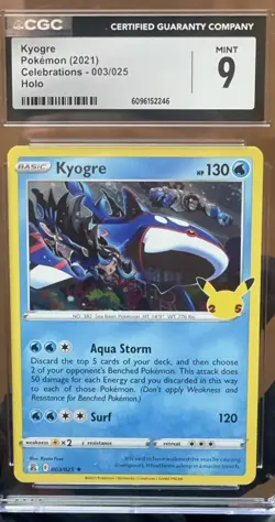 2021 Kyogre 003/025 Pokemon - CGC 9 Mint - Holo Rare -Graded Card - Image 1