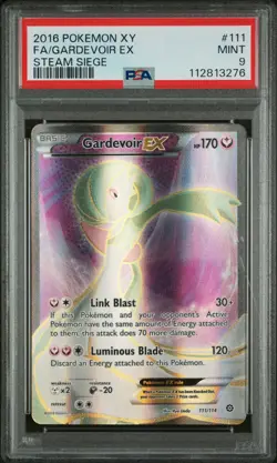 2016 POKEMON XY STEAM SIEGE #111 FULL ART/GARDEVOIR EX PSA 9 Card Rare - Image 1