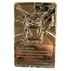 LPokemon 23K Gold Plated Pikachu Trading Card 1999 Burger King Limited Edition - Image 1