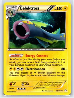2015 Pokemon TCG Eelektross 65/160 XY: Primal Clash Holo Rare - VLP/NM - Image 1