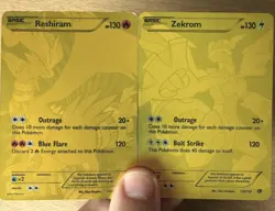 Pokemon Reshiram 114/113 and Zekrom 115/113 Gold Secret Rare Legendary Treasure - Image 1