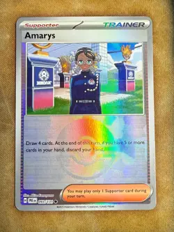 Pokemon Amarys 093/131 Prismatic Evolutions Pokeball Textured Foil NM - Image 1
