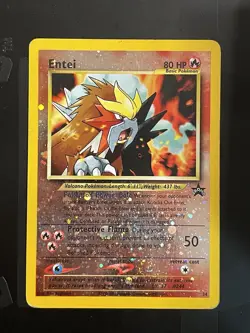 Pokemon TCG ENTEI #34 REVERSE HOLO Black Star Promo MP SWIRL - Image 1