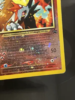 Pokemon TCG ENTEI #34 REVERSE HOLO Black Star Promo MP SWIRL - Image 3