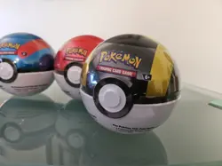 Pokemon Pokeball Tin Factory Sealed Lot of 4 Poke And Moon Ball 12 Booster Packs - Image 5