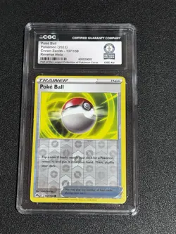 Pokemon CGC Guinness World Record Breaks - 2023 Poke Ball 137/159 Reverse Holo - Image 1