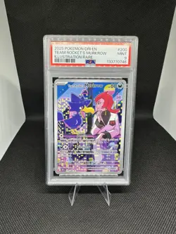 2025 Pokemon SV Destined Rivals Team Rocket's Murkrow #200/182 PSA 9 - Image 1