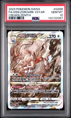 PSA 10 HISUIAN ZOROARK VSTAR GG56/GG70 FULL ART CROWN ZENITH POKEMON 😍 - Image 1