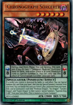 Yugioh Chronograph Sorcerer PEVO-EN002 1st Edition Ultra Rare NM - Image 1