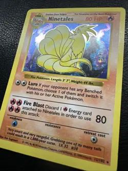 Pokemon TCG Card English Shadowless Base Set Ninetales 12/102 Holo Rare - Image 2