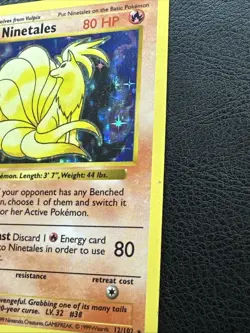 Pokemon TCG Card English Shadowless Base Set Ninetales 12/102 Holo Rare - Image 4