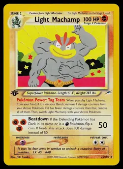 Pokemon Card - Light Machamp Neo Destiny 25/105 Rare 1st Edition - Image 1