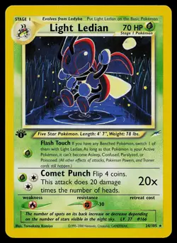 Pokemon Card - Light Ledian Neo Destiny 24/105 Rare 1st Edition - Image 1