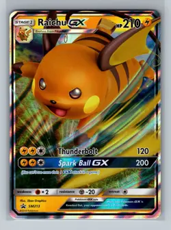 Pokemon Card - Raichu GX SM213 - Black Star Promo - Holo - Image 1