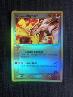 RHYHORN 38/95 REVERSE HOLO EX TEAM MAGMA VS TEAM AQUA SET POKEMON CARD LP/NM - Image 1