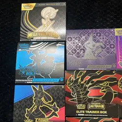 Pokemon ETB Lot Of 13 Open Box No Packs No Promos. Includes sleeves, coins, dice - Image 4