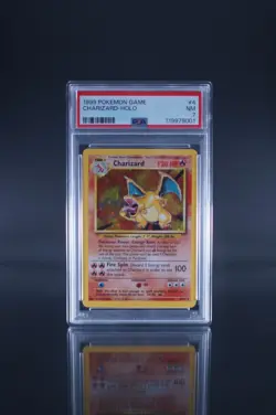 1999 POKEMON BASE SET UNLIMITED #4 CHARIZARD-HOLO PSA 7 - Image 1