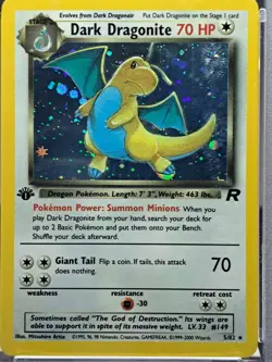 2000 Pokemon DARK DRAGONITE 5/82 Team Rocket 1st Edition Holo Rare English PSA 8 - Image 2
