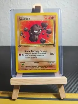 1999 Pokemon Fossil 1st Edition Geodude 47/62 2 - Image 1